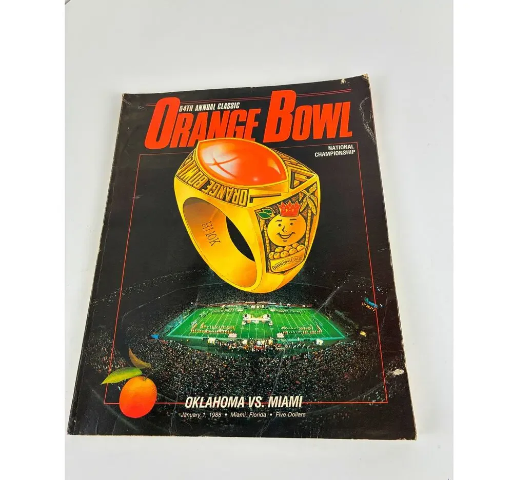 Orange Bowl Program 54th Annual National Championship 1988 Oklahoma vs Miami